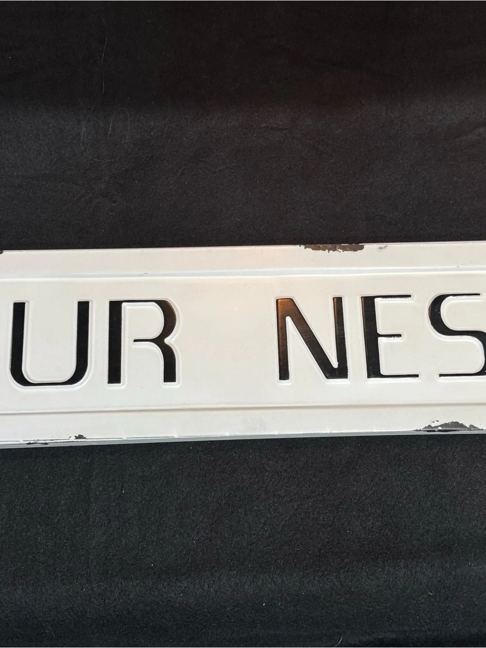 White Embossed Letter Wall Plaque - Distressed Lettering Decor